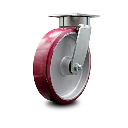 Service Caster 8 Inch Kingpinless Poly on Aluminum Wheel Swivel Top Plate Caster SCC-KP30S820-PAR